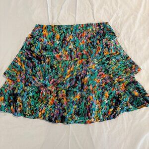 DONA JO Tiered RUffled Colorful Skort Pickleball Tennis Athleisure Size L